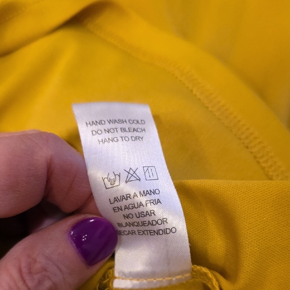 EUC Doe & Rae Large Mustard Ruffle Sleeve Blouse - Picture 6 of 6